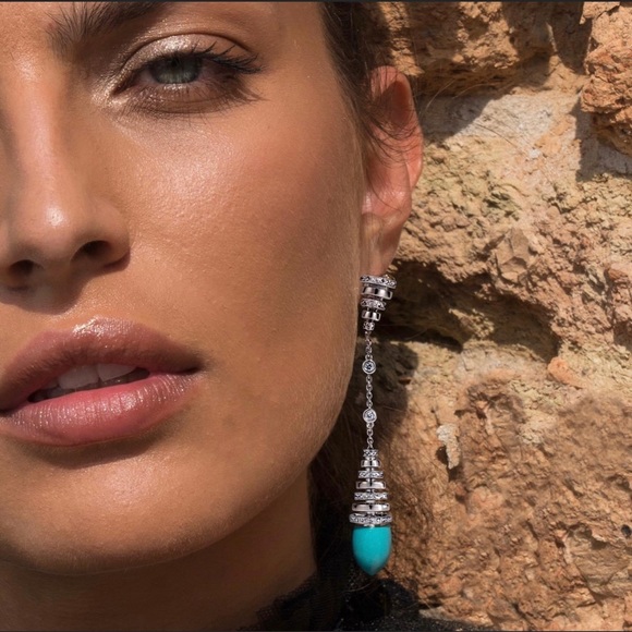 18K AVAKIAN RIVIERA Earrings w/ Pink Opal & Onyx - Picture 15 of 16